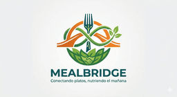 Logo MealBridge — puente sobre plato simbolizando redistribución de alimentos